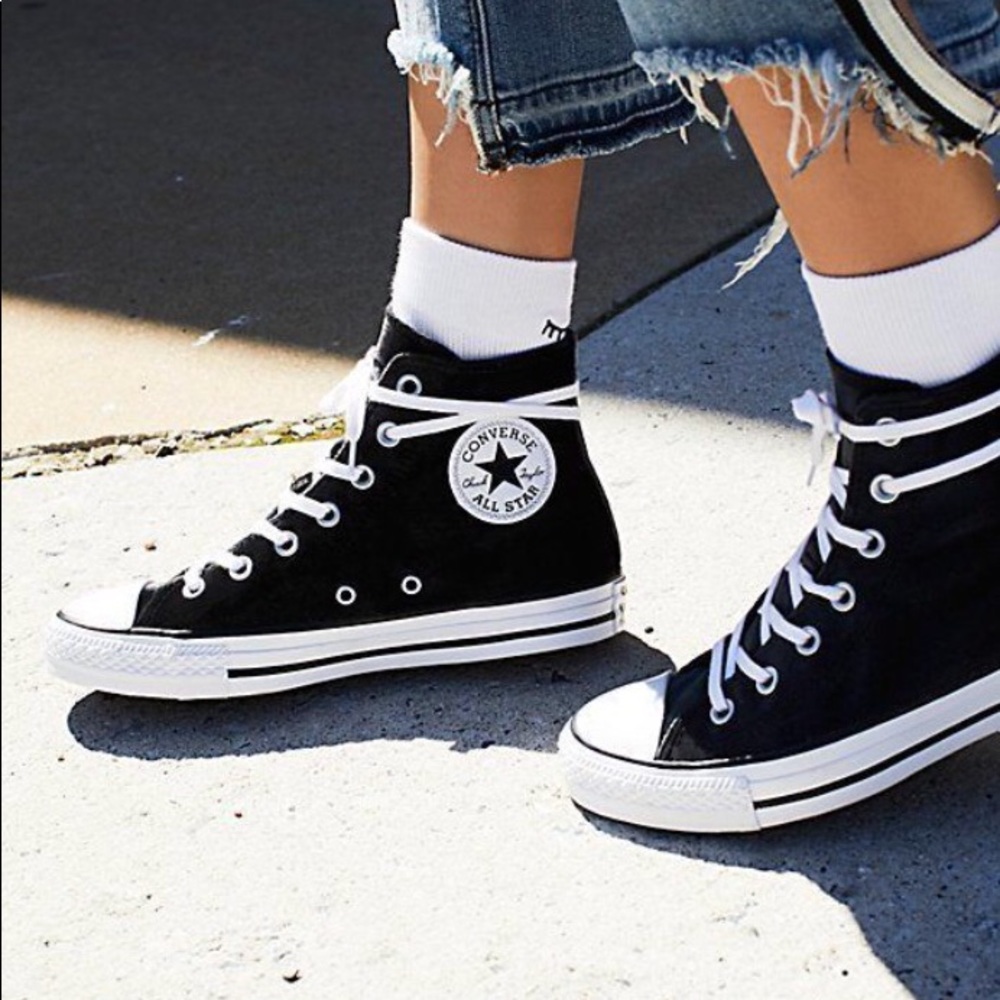 Black Velvet High Top Converse